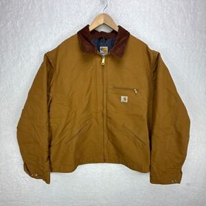 Carhartt Detroit Jacket Blanket Lined Mens 2XL Tall XXL J001 BRN Brown NWOT Firm